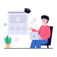 An illustration design of video tutorial vector