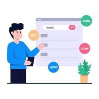 Editable design illustration of web domain vector