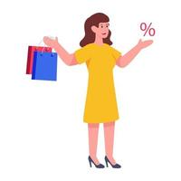 Flat design illustration of shopping discount vector