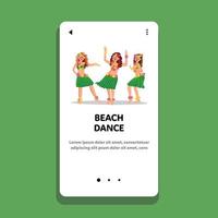 baile de playa bailando hermosas mujeres jóvenes vector