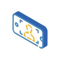 viewfinder for photographing on document isometric icon vector illustration