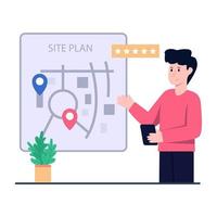 A colored design icon of site plan vector