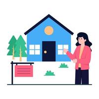 Home for sale icon in flat design vector