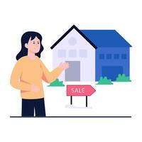 Home for sale icon in flat design vector