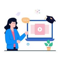 An illustration design of video tutorial vector