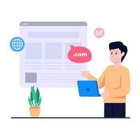 Editable design illustration of web domain vector