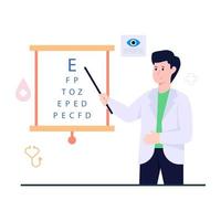 ilustración de prueba ocular en diseño coloreado vector