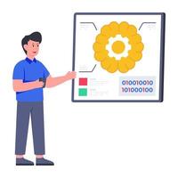 A flat design icon symbolizing concept of ai mind vector
