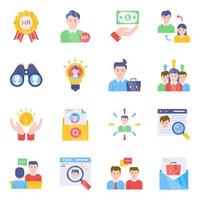 WebPack of Hr and Recruitment Flat Icons vector