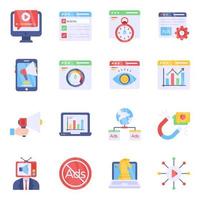 Pack of Advertisement Flat Icons vector