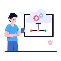 Flat design illustration of cloud development vector