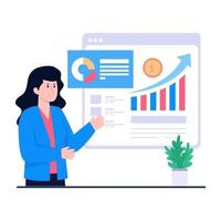 Conceptual illustration of data analyst, flat design vector