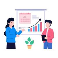 Flat design illustration of data presentation vector