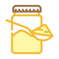 cuchara con deliciosa ilustración de vector de icono de color de mantequilla de maní