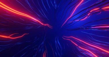 Abstract background wallpaper using light blue and red fiber wave design with 3D effect which is 3D rendering in high quality and 4K size photo