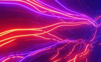 Abstract background using wave lines from left to right with a bright blue and red stripe pattern which is a 3D rendering. photo