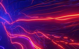 Abstract background using wave lines from right to left with a slightly blue and dominantly bright red line pattern which is a 3D rendering. photo
