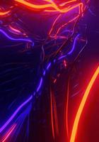 abstract background wallpaper using bright blue and yellow tentacle pattern, 3D rendering and dark background photo
