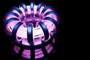 3D illustration of a pink torus. Fantastic cell.Simple geometric shapes photo