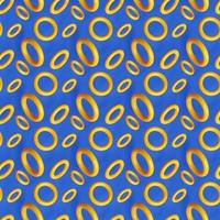 3d illustration of rows of  yellow torus .Set of  toruses  on monocrome background, pattern. Geometry  background photo