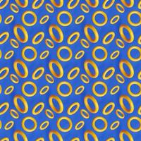 3d illustration of rows of  yellow torus .Set of  toruses  on monocrome background, pattern. Geometry  background photo