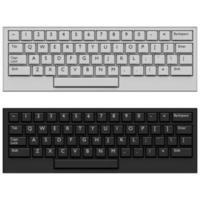 3D illustration, close-up of a realistic computer keyboard in two colors white and black on a white background. photo