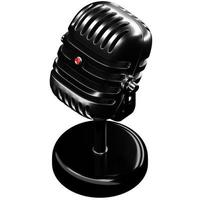 3D illustration, retro style microphone in party or concert  on white isolated background photo