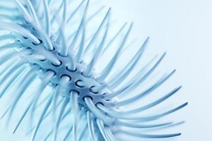 3D rendering abstract   round fractal, portal with spikes .  round spiral on  light   isolated background photo