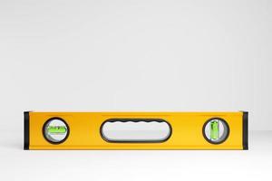 Ilustración 3d de nivel amarillo en estilo de dibujos animados aislado sobre fondo blanco. herramienta de carpintería manual para el taller. foto