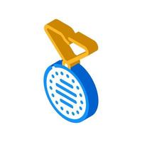 wearing on neck or keychain air filter isometric icon vector illustration