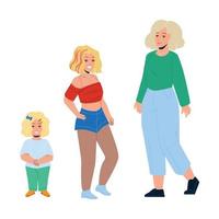 Growing Girl From Small Baby To Adult Woman Vector