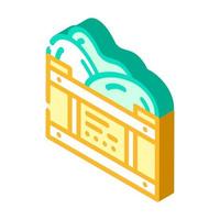 box container with mango isometric icon vector illustration