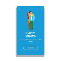 Happy Dreams Young Family Man And Woman Vector