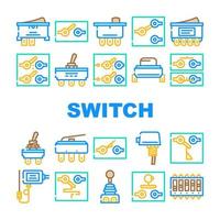 Switch Electricity Accessory Icons Set Vector