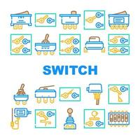 Switch Electricity Accessory Icons Set Vector