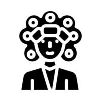 perm hair glyph icon vector illustration black