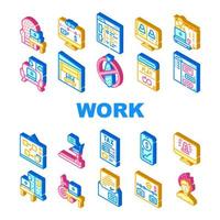 Remote Work From Home Collection Icons Set Vector