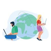 Global Network Connection Technology Users Vector