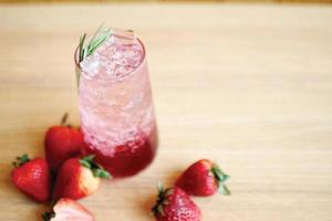 Strawberry italian soda with strawberry photo