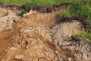 Soil cut due to landslide photo