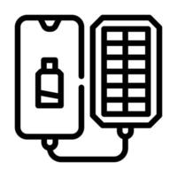 Ilustración de vector de icono de línea de cargador solar portátil