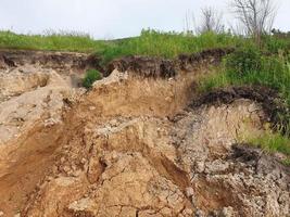 Soil cut due to landslide photo