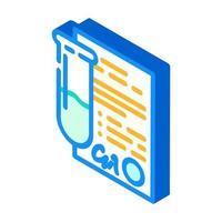 test tube with certificate isometric icon vector illustration