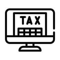 online tax line icon vector illustration