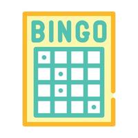 bingo card color icon vector isolated illustration