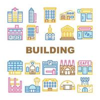 Building Architecture Collection Icons Set Vector Illustrations