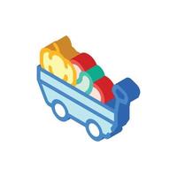 cart with autumn vegetables isometric icon vector illustration