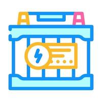 ilustración de vector de icono de color de batería eléctrica