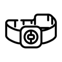 chest heart rate monitor line icon vector illustration