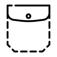 bolsillo de parche con ribete superior e icono de línea de solapa ilustración vectorial vector